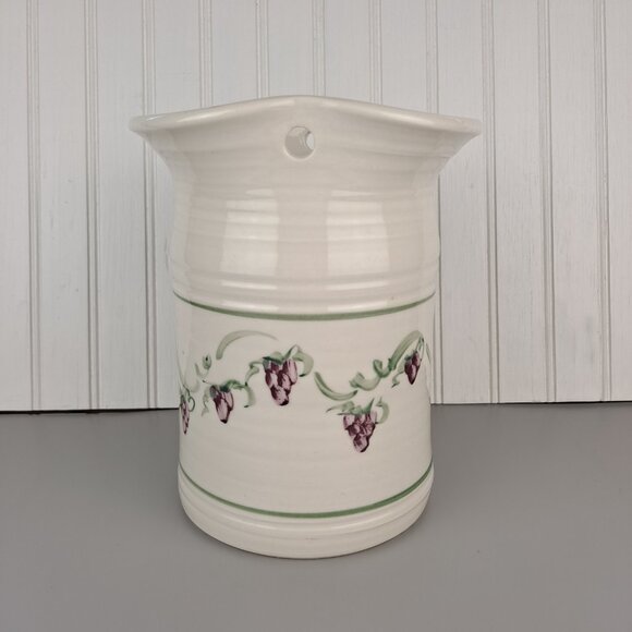 Signed Studio Pottery Vase, Utensil Holder, Planter - Picture 2 of 6